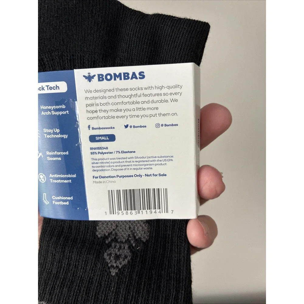 One Pair Bombas Calf Sock Honeycomb Arch Support Size Small